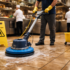 tile cleaning a restaurant floor